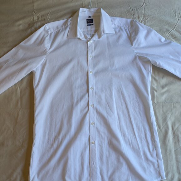Olymp Level 5 Five business body fit white dress shirt men 17.5/44 - Picture 4 of 10